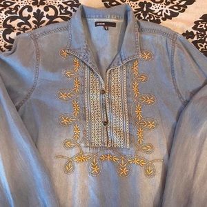 Cute Boho Style Denim Top